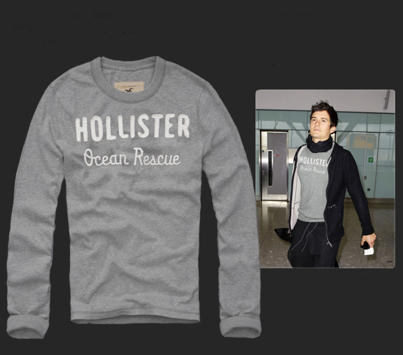 Hollister Hombres De Cuello Redondo Largo Remera HCO3791